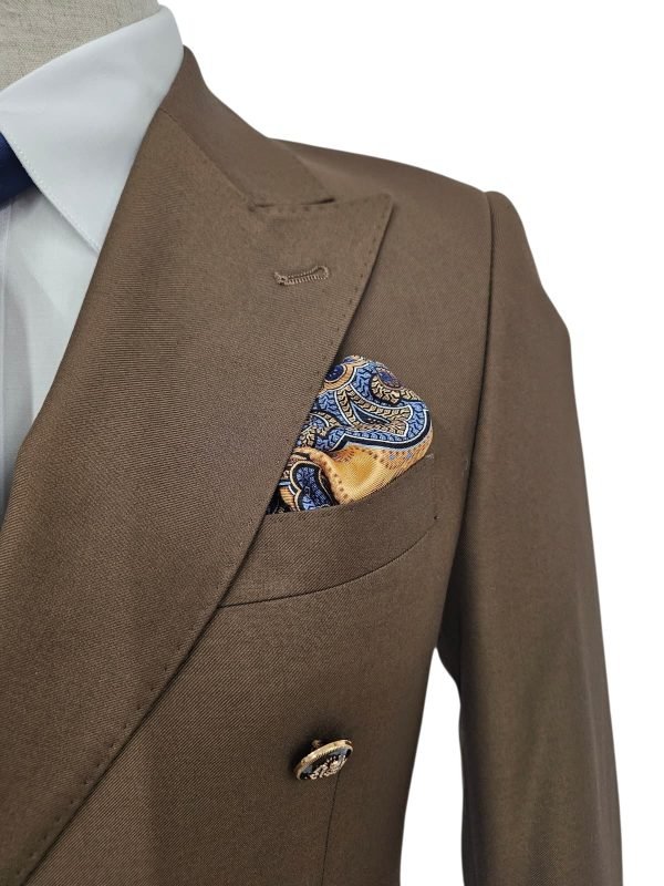 Men’s Brown Double-Breasted Suit – 2-Piece Formal Set with Dress Pants, Wedding Business Wear (1)