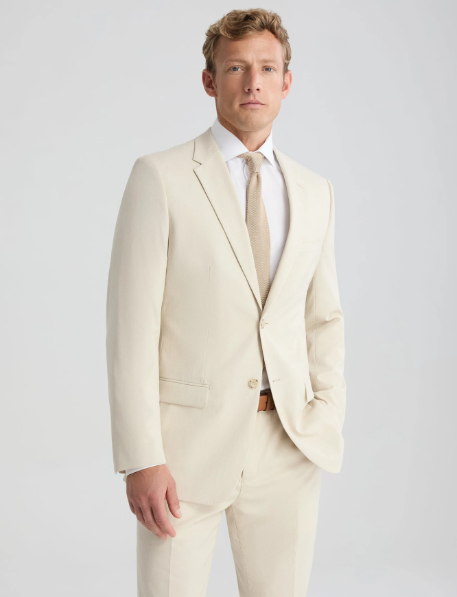 Men’s Light Sand Tan Suit Jacket – Sharp Tailored Modern Formal Wear (5)